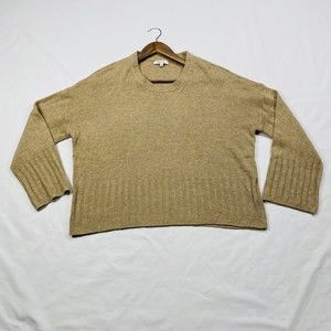 Madewell Sweater Womens Size M Viscose Wool Alpaca Tan Pullover Long Sleeve